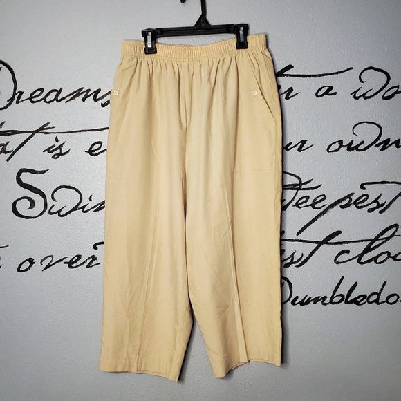 Cropped Pull-On Cream-Colored Pants from Cabin Creek, 14 - Picture 1 of 4
